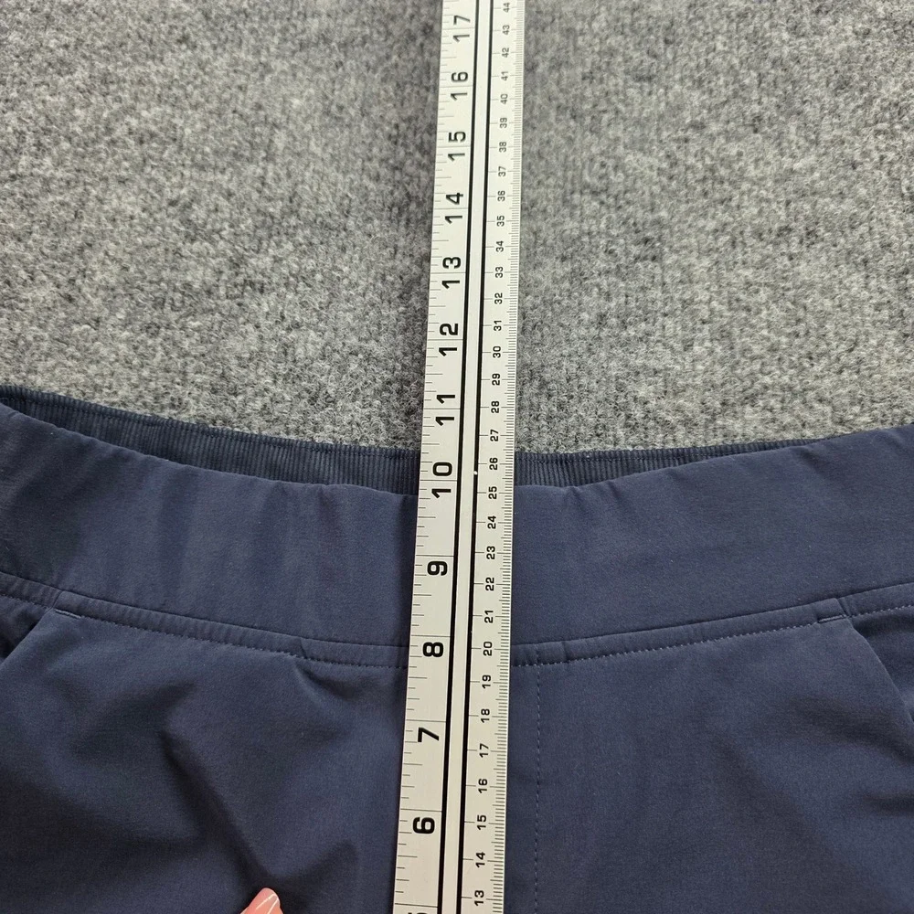 Athleta Brooklyn Heights Pants Ribbed Side Stripe Navy Blue 4 Womens Travel Yoga
